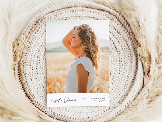 Professionally Printed | Delicate Graduation Announcement Cards