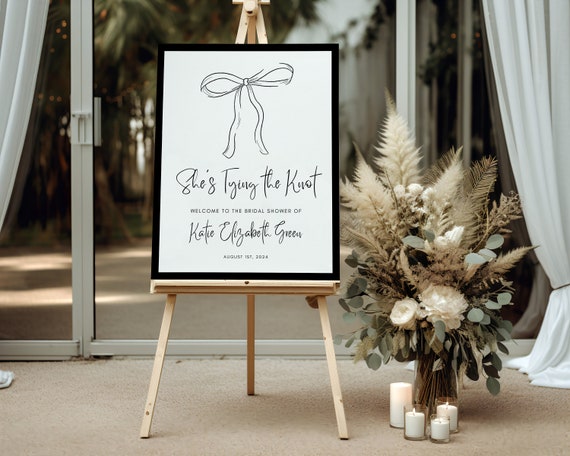 She's Tying The Knot | Bridal Shower Welcome Sign