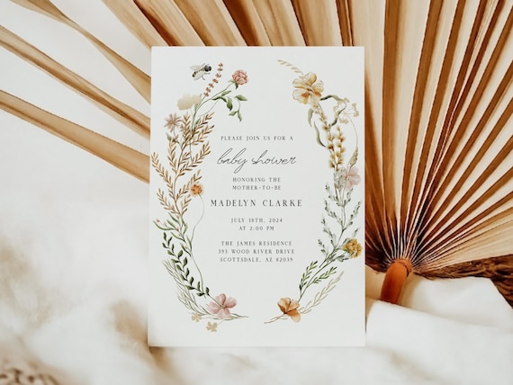 Simplistic Floral | Baby Shower Invitations