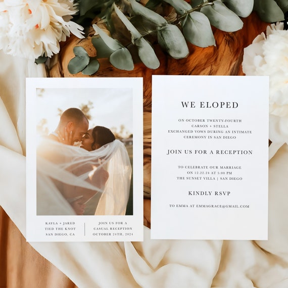 Classic Personalized Elopement Announcement Cards | Printed & Shipped