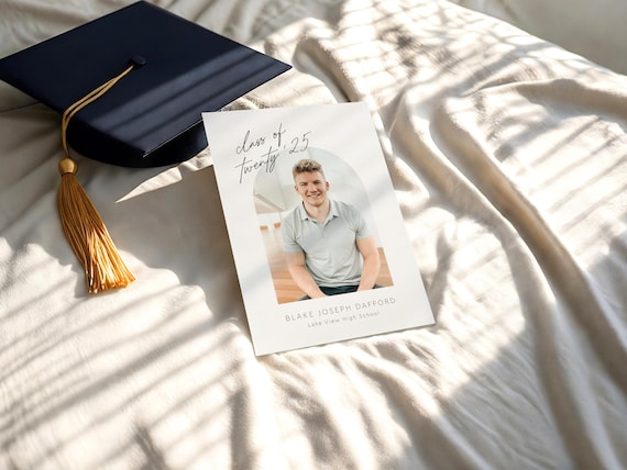 Professionally Printed | Simplistic Graduation Announcement Cards