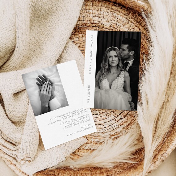 Chic Elopement Announcement Cards | Printed & Shipped