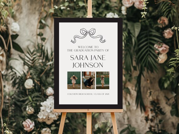 Professionally Printed | Chic Graduation Party Welcome Sign