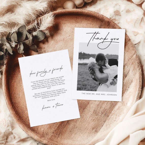 Minimalistic Wedding Thank You Cards | Printed & Shipped