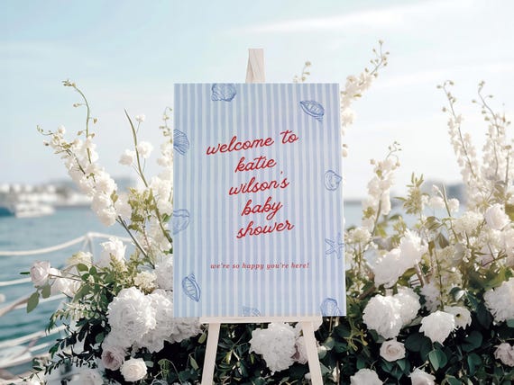 Sea You Soon Baby | Baby Shower Welcome Sign | Printed & Shipped