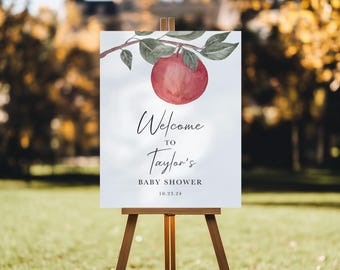 Apple Baby Shower Welcome Sign | Fall Theme Decor | Printed Foamboard