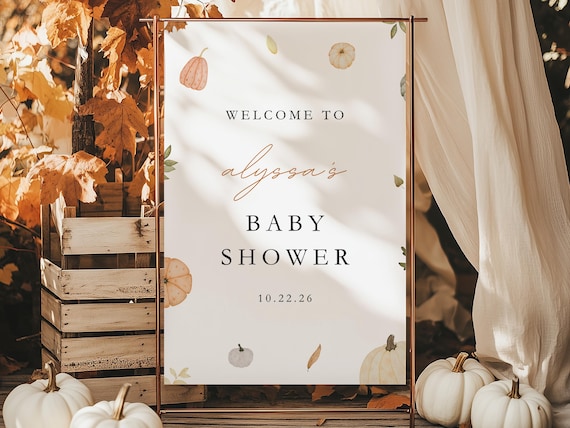 Little Pumpkin Theme | Baby Shower Welcome Sign | Printed & Shipped
