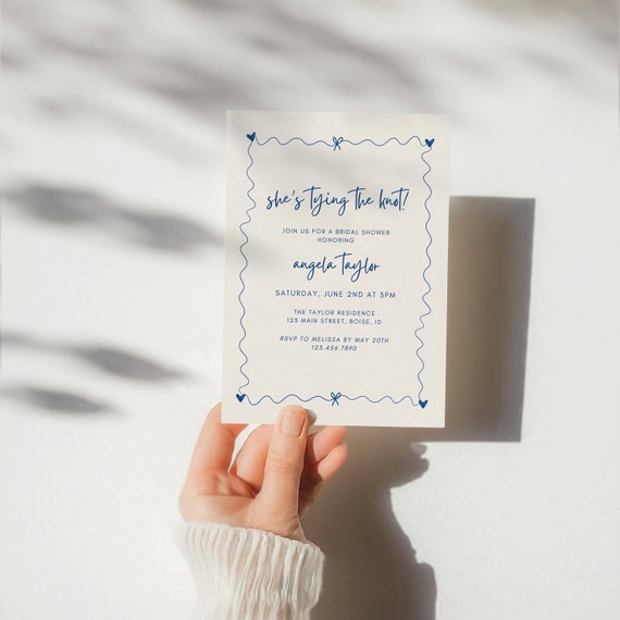 Eclectic | She's Tying The Knot | Bridal Shower Invitations | Printed & Shipped