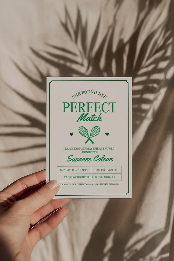 She Found Her Perfect Match | Bridal Shower Invitations | Printed & Shipped