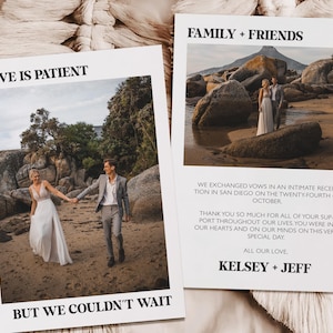 Simple Personalized Elopement Announcement Cards | Printed & Shipped
