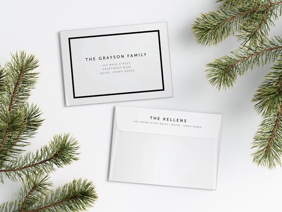Glamorous Christmas Card Envelopes | Addressed & Printed