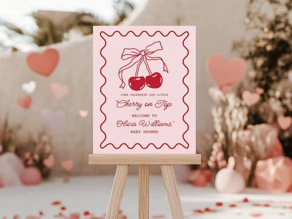 Cherry on Top | Baby Shower Welcome Sign