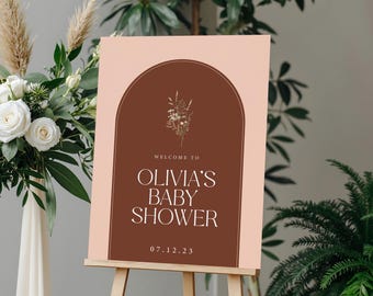 Elegant Floral Baby Shower Welcome Sign | Printed Foamboard Decor