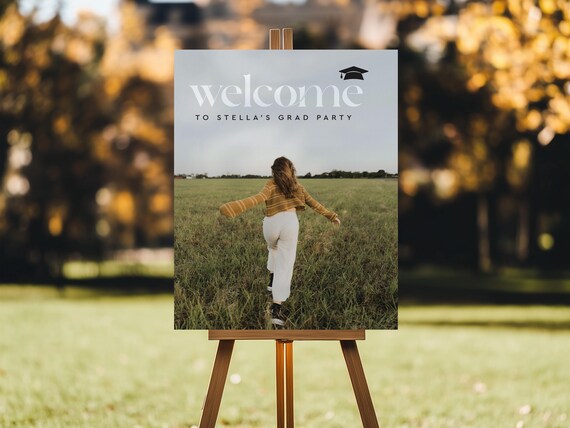 Professionally Printed | Stylish Graduation Party Welcome Sign | Printed & Shipped