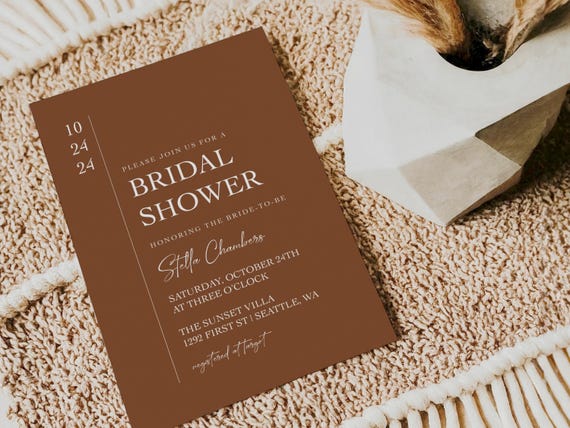 Professionally Printed | Modern Boho Design | Bridal Shower Invitations
