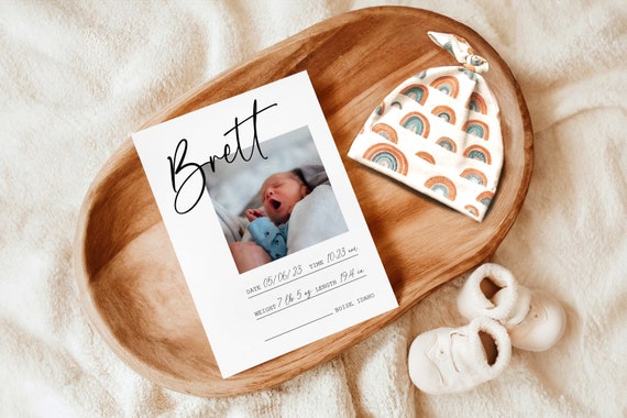 Classic Birth Announcement | Printed & Shipped