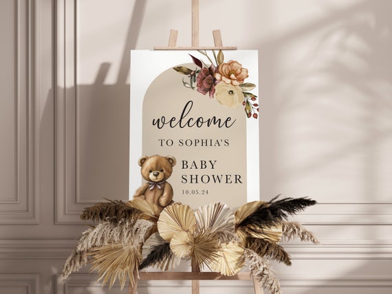 Fall Theme Baby Shower Welcome Sign | Printed & Shipped