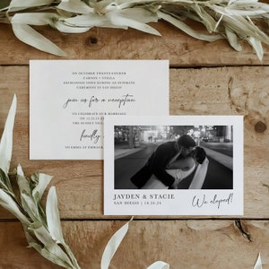 Trendige personalisierte Elopement Ankündigungskarten | Druck & Versand