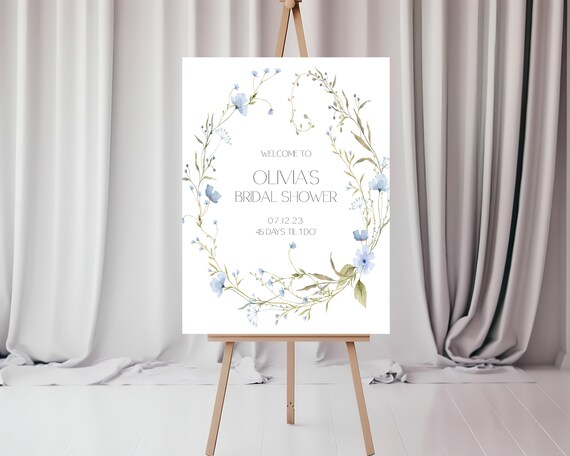 Delicate Floral Bridal Shower Welcome Sign