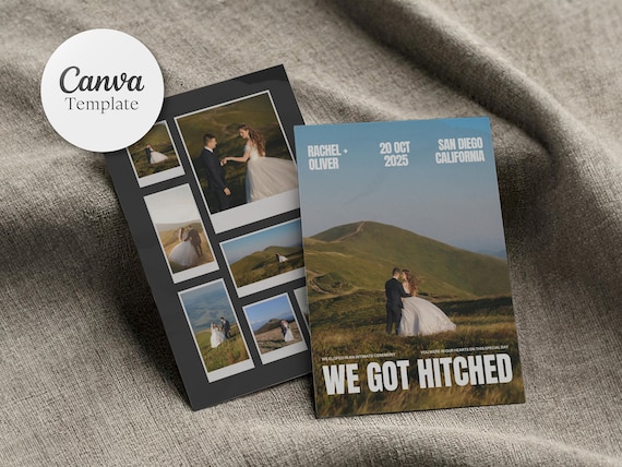 Bold Style Elopement Announcement | Canva Template