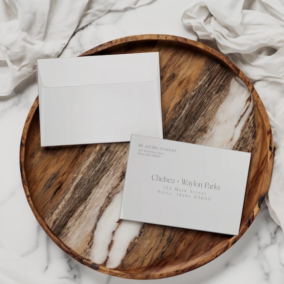 Modern Elopement Announcement Matching Envelopes | Addressed & Printed