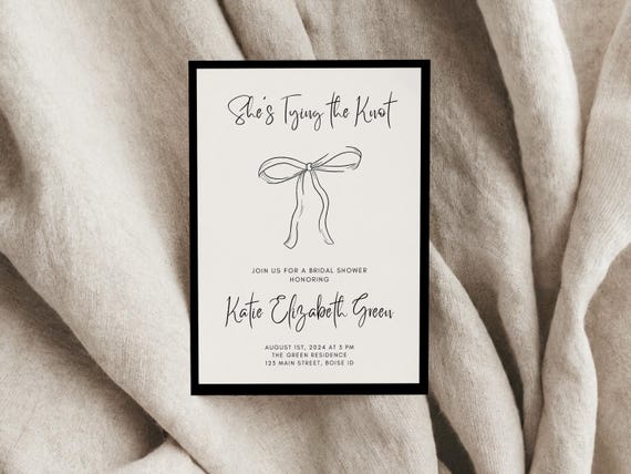 Professionally Printed | She's Tying The Knot | Bridal Shower Invitations