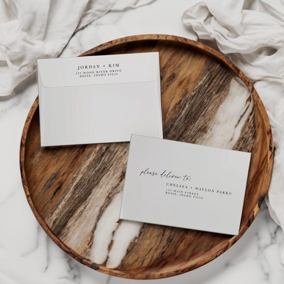 Beautiful Personalized Elopement Announcement Matching Envelopes | Addressed & Printed