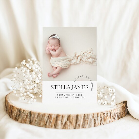 Lovely Style | Birth Announcement | Printed & Shipped