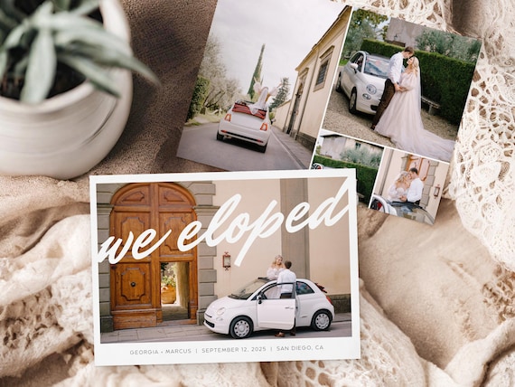Radiant Style Elopement Announcement Cards | Printed & Shipped