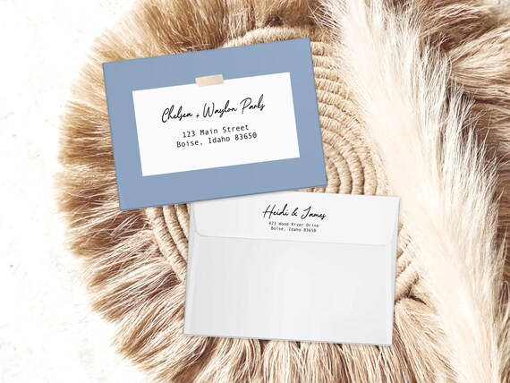 Eclectic Personalized Elopement Announcement Matching Envelopes | Addressed & Printed