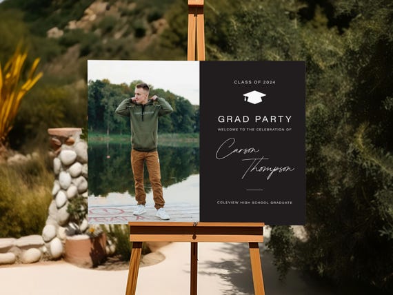 Modern Graduation Party Welcome Sign | Printed & Shipped