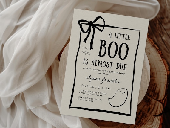 A Little Boo is Almost Due | Baby Shower Invitations | Printed & Shipped