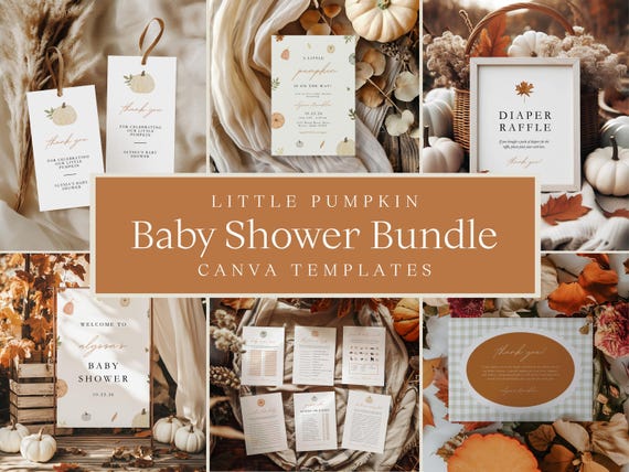 Bun in the Oven Baby Shower Bundle | Editable Canva Templates