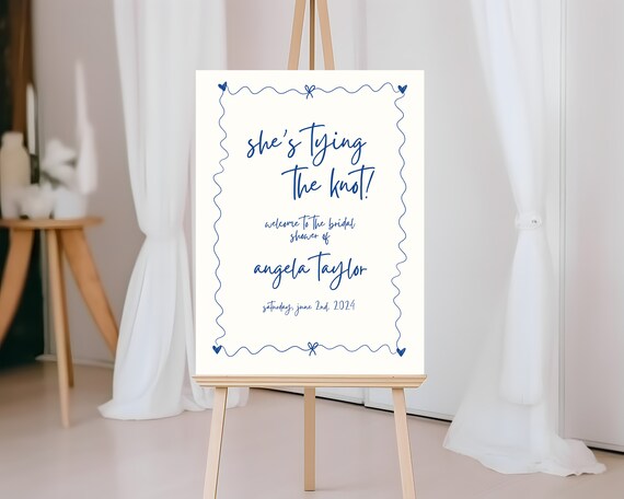 Eclectic | She's Tying The Knot | Bridal Shower Welcome Sign