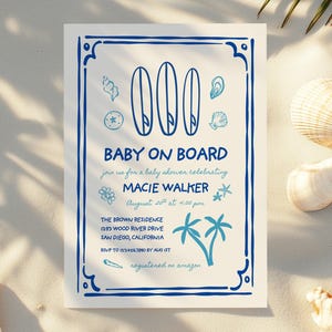 Bebé a bordo / Invitaciones para baby shower / Impresas y enviadas
