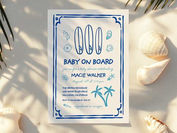 Baby on Board | Baby Shower Invitations | Printed & Shipped