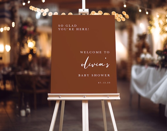Simple Modern Baby Shower Welcome Sign