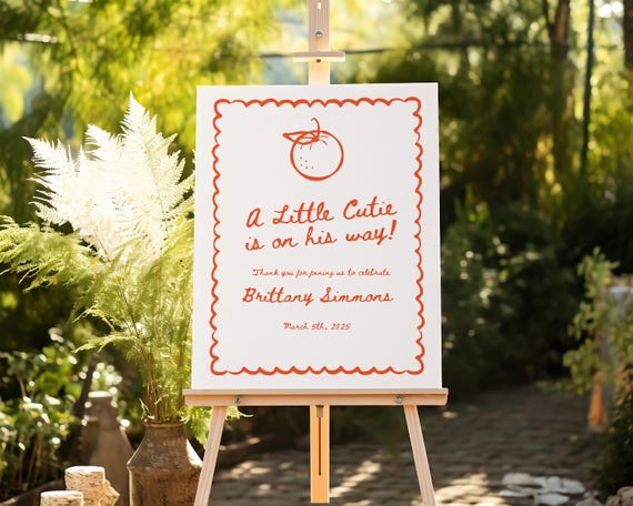 Little Cutie Theme | Baby Shower Welcome Sign | Printed & Shipped