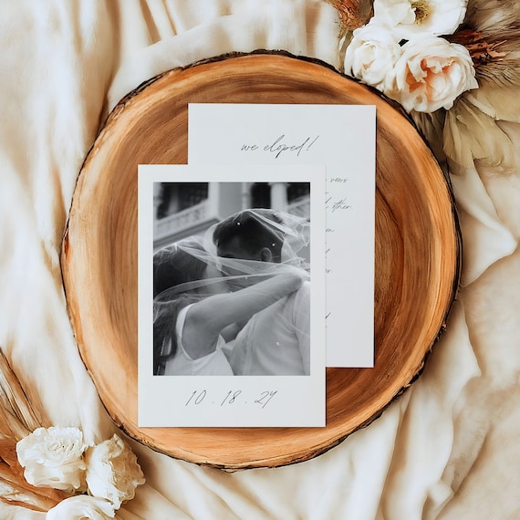 Modern Handwritten Elopement Announcement Cards | Printed & Shipped