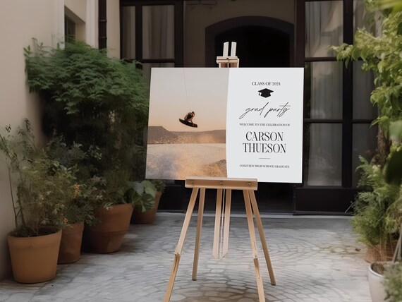 Professionally Printed | Timeless Graduation Party Welcome Sign