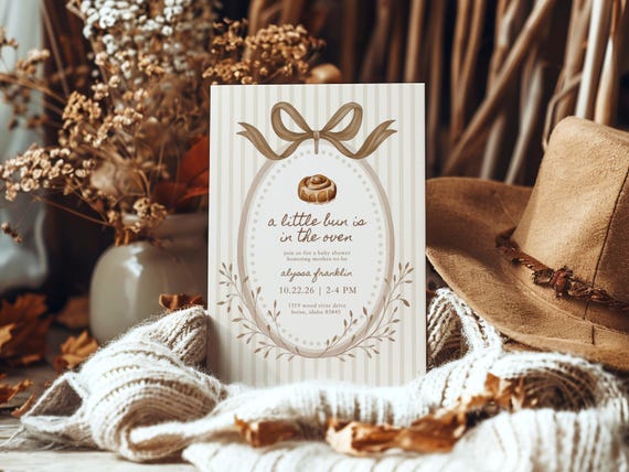 Bun in the Oven | Baby Shower Invitations | Printed & Shipped