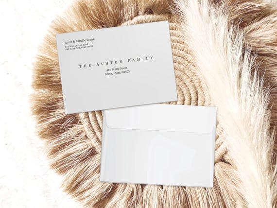 Vintage Style Elopement Announcement Matching Envelopes | Addressed & Printed