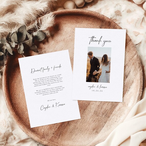 Minimalistic Wedding Thank You Cards | Printed & Shipped