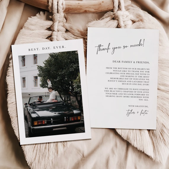 Modern Wedding Thank You Cards | Printed & Shipped