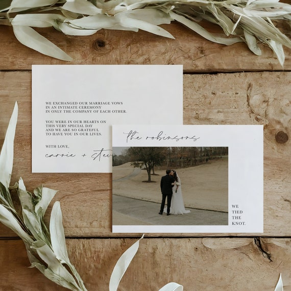 Classic Elopement Announcement Cards | Printed & Shipped
