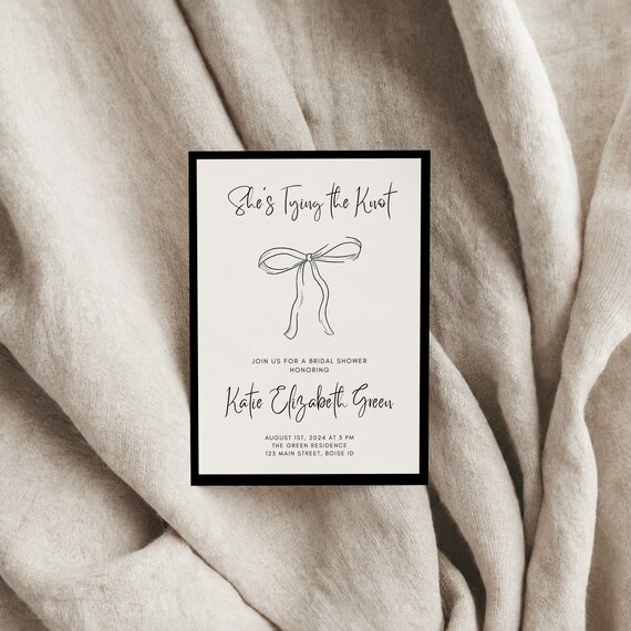 She's Tying The Knot | Bridal Shower Invitations | Printed & Shipped