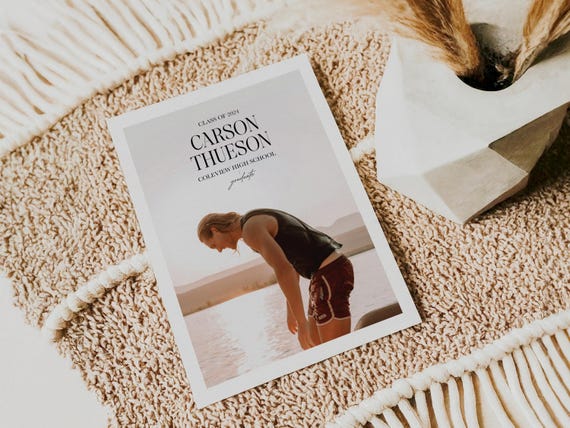 Professionally Printed | Timeless Graduation Announcement Cards