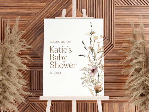 Wildflower Floral | Baby Shower Welcome Sign | Printed & Shipped