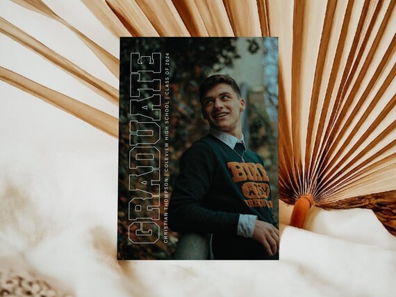 Professionally Printed | Sleek Graduation Announcement Cards