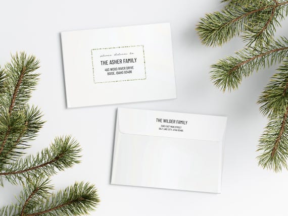 Classic Scalloped Design Christmas Card Envelopes | Addressed & Printed